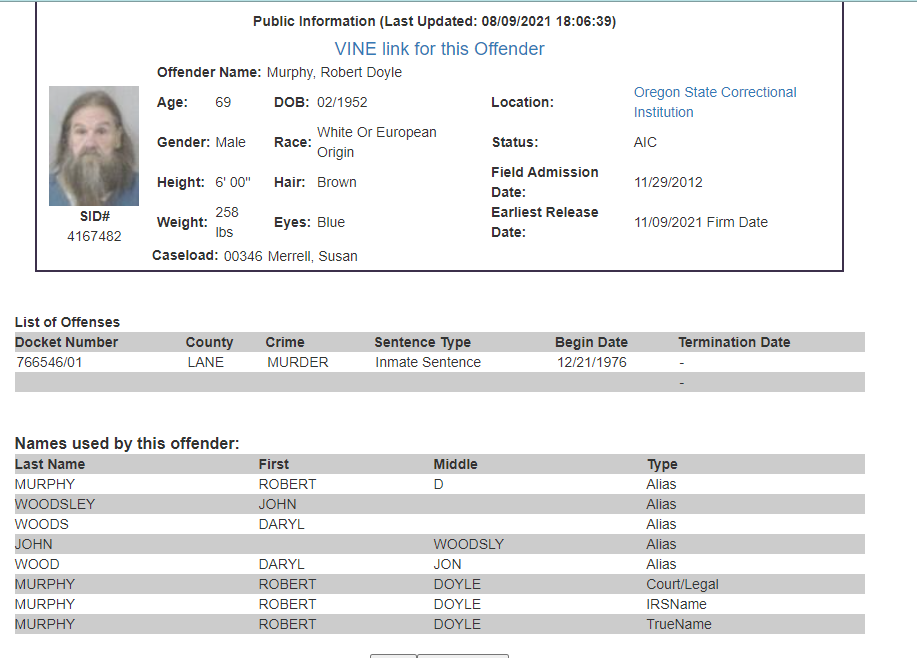 Oregon Inmate Search Oregon Department of Corrections Offender Lookup