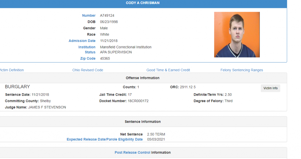 Ohio Inmate Search Ohio Department of Rehabilitation and Correction